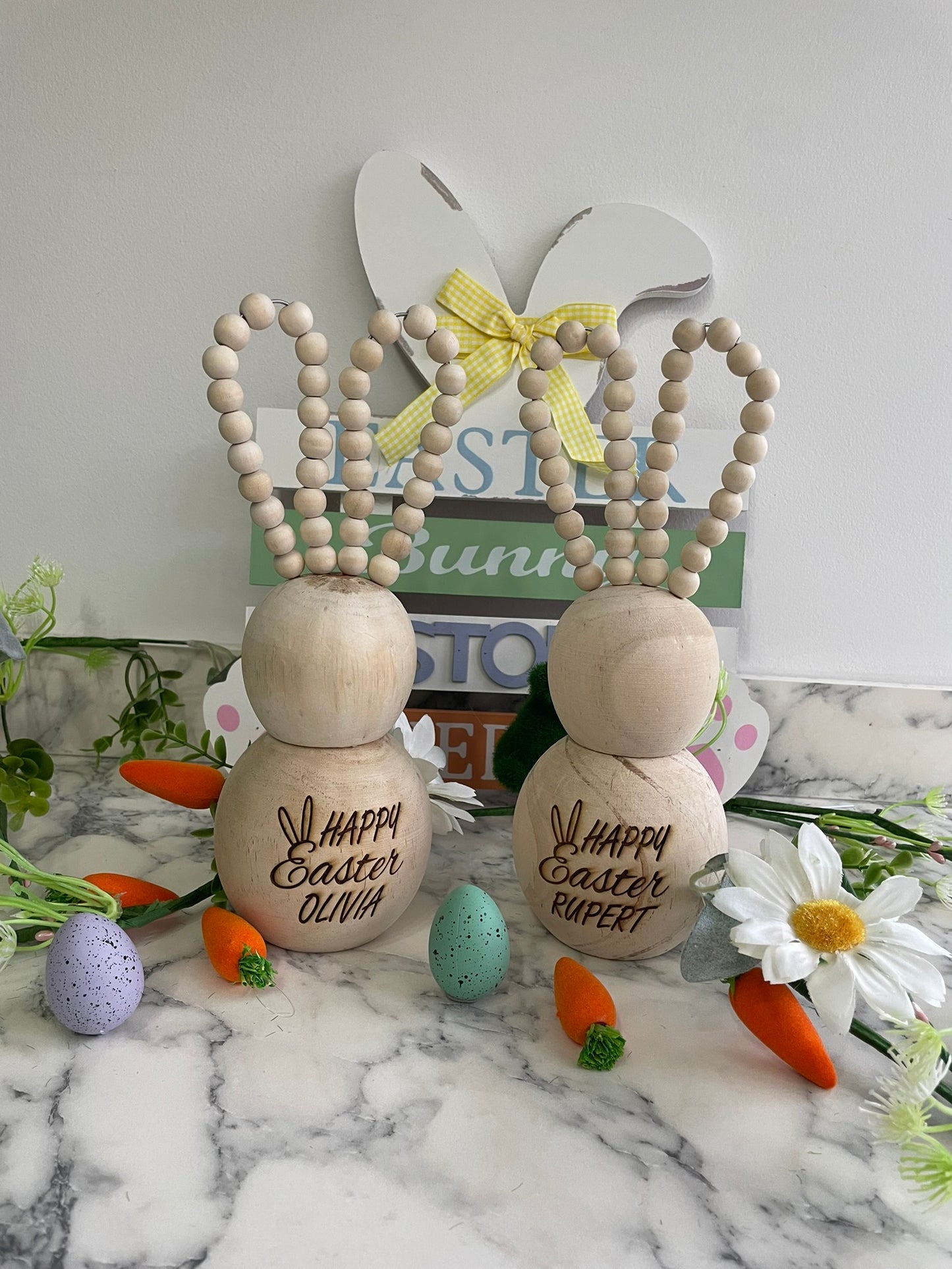 Personalised Easter Bunny with Beaded Ears