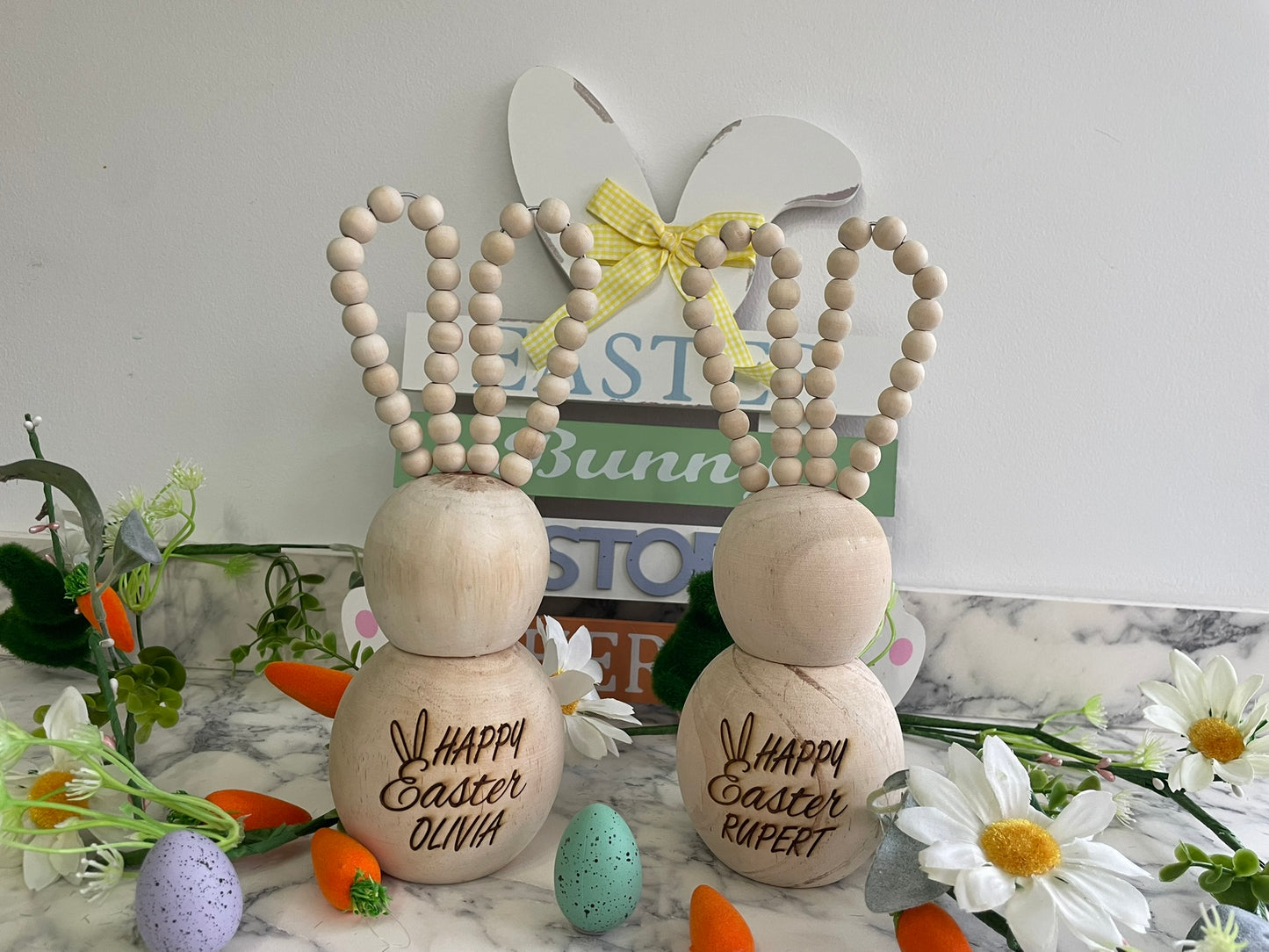 Personalised Easter Bunny with Beaded Ears